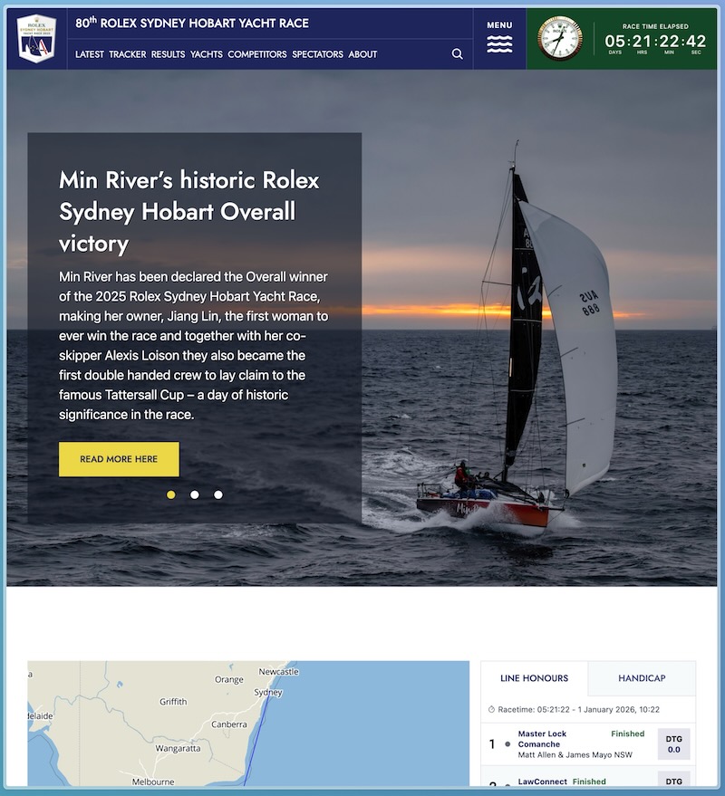 Rolex Sydney Hobart Yacht Race website re-launch