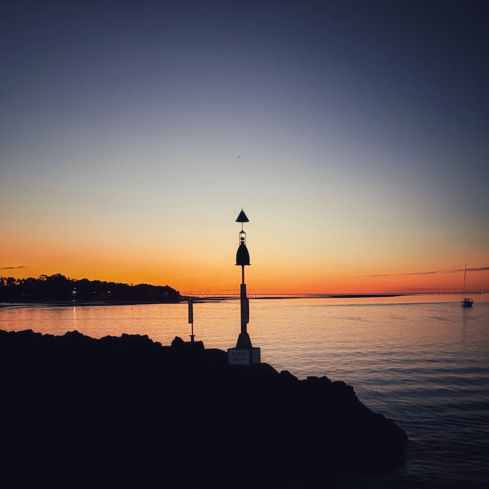 The marina at sunset